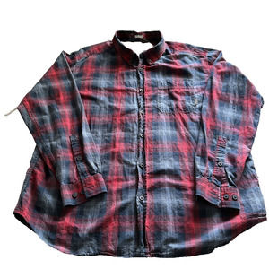 Columbia Sportswear, Shirt Plaid Button Down Red/Grey Size Regular XLarge Cotton